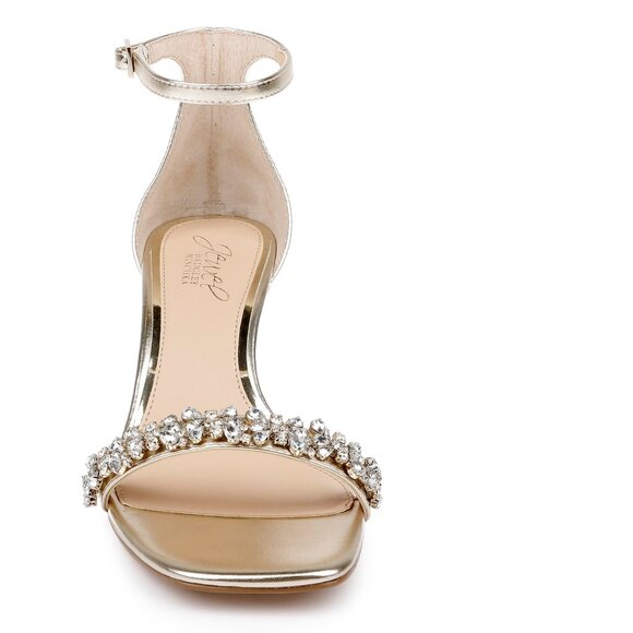 Brand New - Jewel Badgley Mischka womens Angel Sassy Kitten Heel Light Gold - 10 - Picture 2 of 5